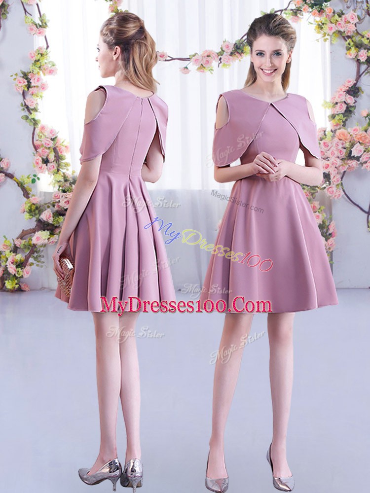 Modern Scoop Half Sleeves Chiffon Quinceanera Court Dresses Ruching Zipper