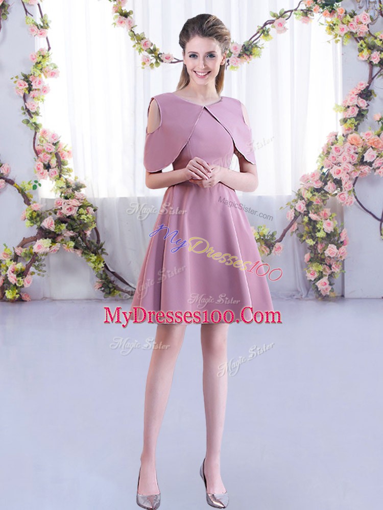 Modern Scoop Half Sleeves Chiffon Quinceanera Court Dresses Ruching Zipper