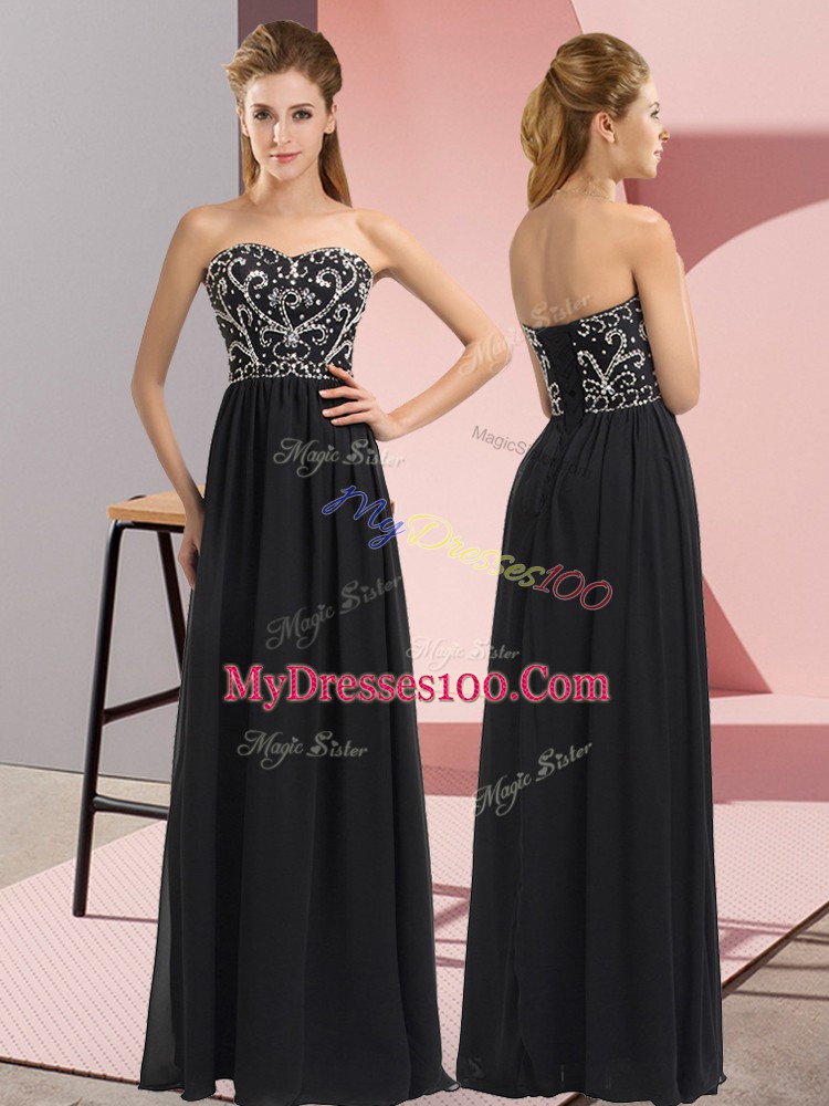 High Quality Sleeveless Beading Lace Up Prom Gown
