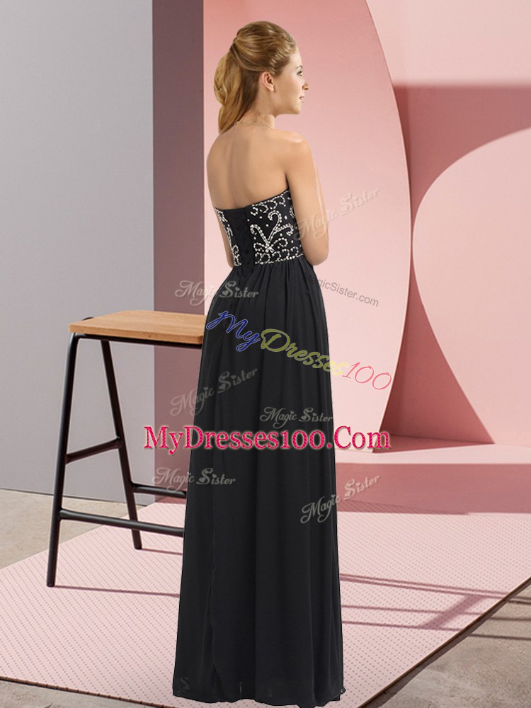 High Quality Sleeveless Beading Lace Up Prom Gown