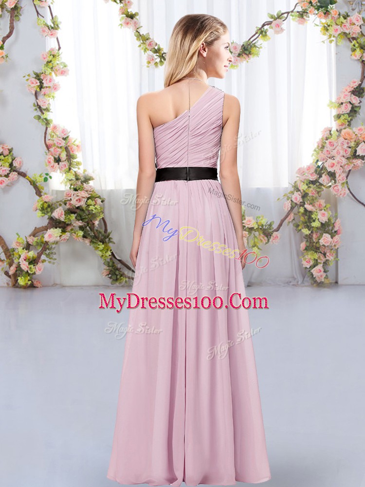 Aqua Blue Sleeveless Floor Length Belt Zipper Damas Dress