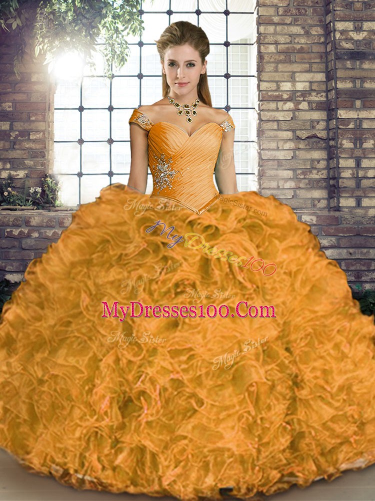 Sleeveless Lace Up Floor Length Beading and Ruffles Sweet 16 Quinceanera Dress