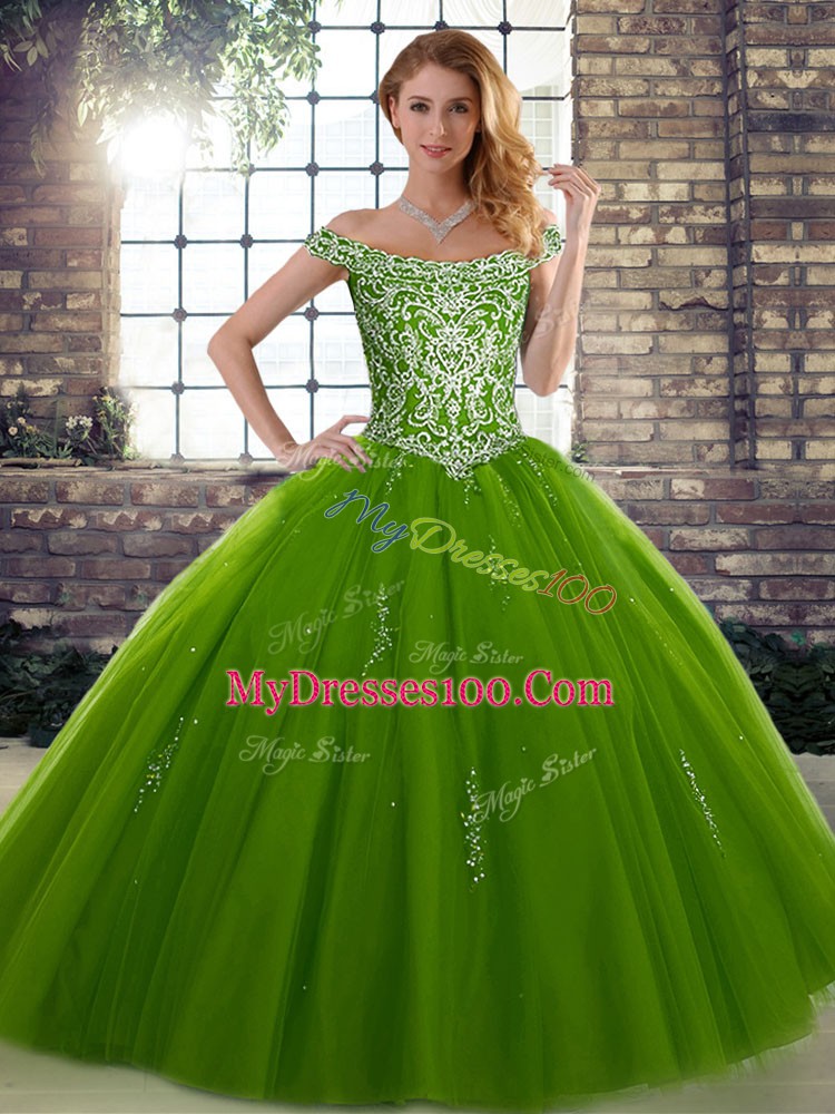 Unique Sleeveless Beading Lace Up Quinceanera Gown