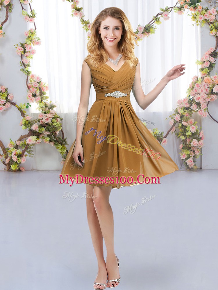 Modern Sleeveless Zipper Mini Length Belt Bridesmaid Dresses