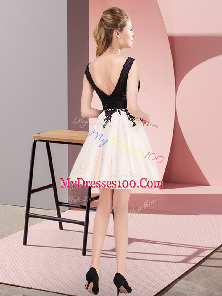 Cute Lace Bridesmaids Dress Green Zipper Sleeveless Mini Length