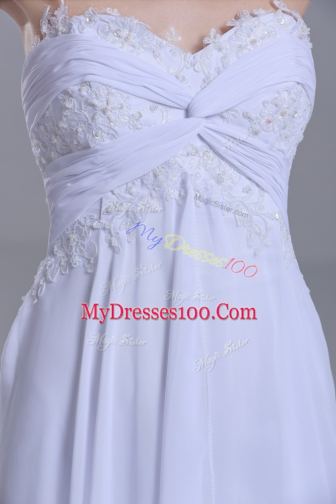 Custom Made White Sweetheart Neckline Lace Bridal Gown Sleeveless Lace Up
