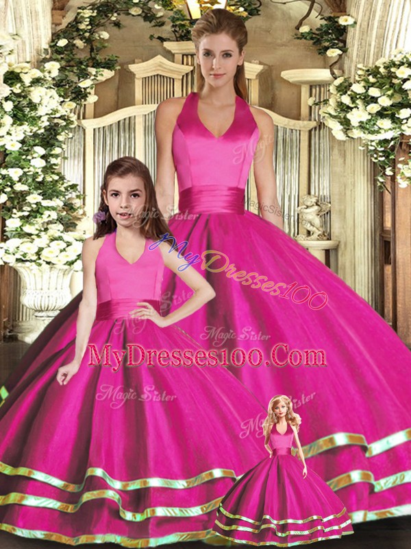 Extravagant Sleeveless Lace Up Ruffled Layers 15 Quinceanera Dress
