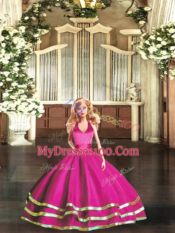 Extravagant Sleeveless Lace Up Ruffled Layers 15 Quinceanera Dress