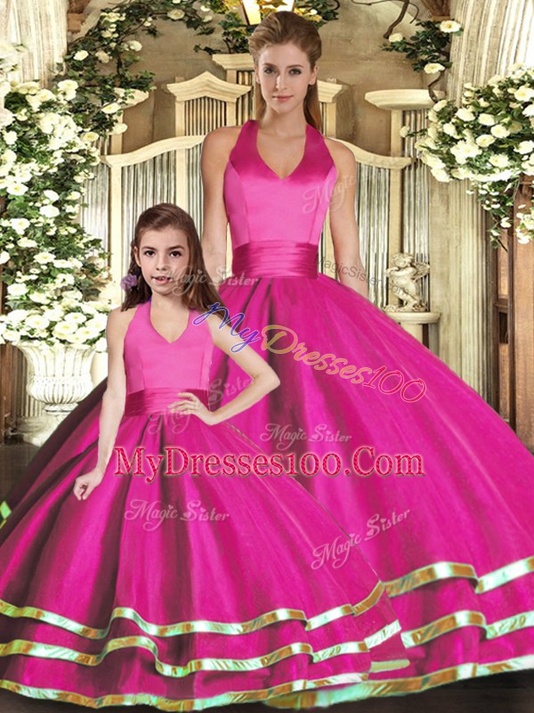 Extravagant Sleeveless Lace Up Ruffled Layers 15 Quinceanera Dress