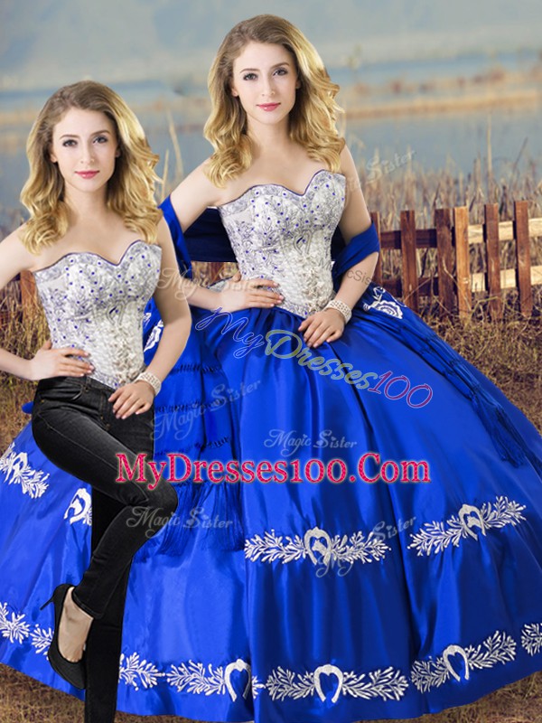 Glorious Sleeveless Beading and Embroidery Lace Up 15th Birthday Dress