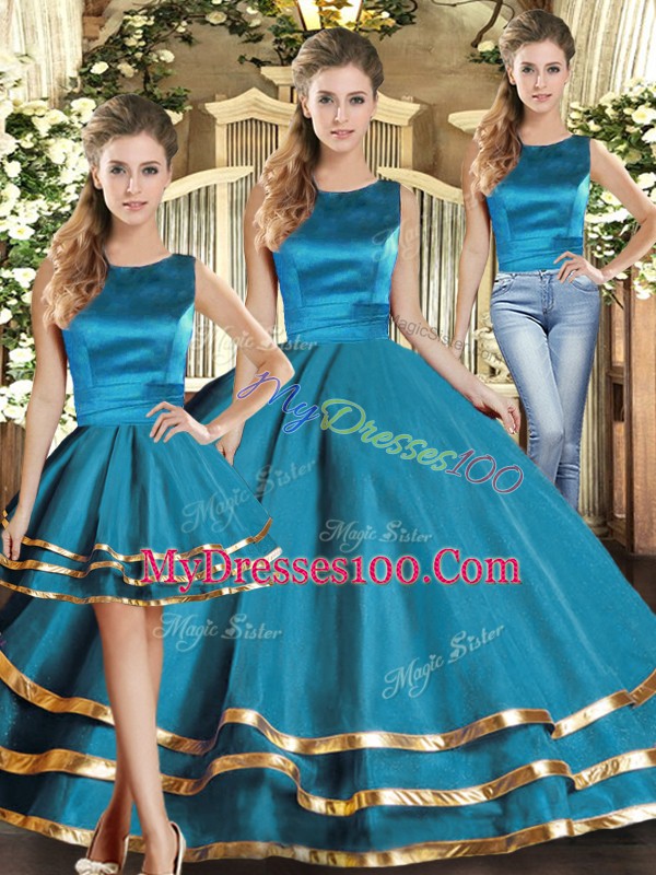 Cute Sleeveless Ruffled Layers Lace Up Sweet 16 Dress