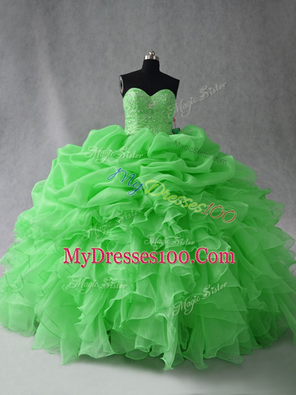 Floor Length Ball Gowns Sleeveless Sweet 16 Dresses Lace Up