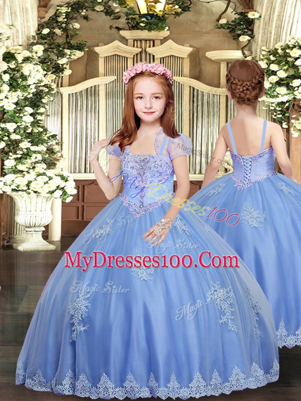 Artistic Sleeveless Beading and Appliques Lace Up 15th Birthday Dress