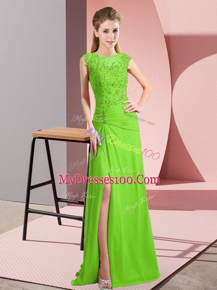 Pretty Sleeveless Beading Lace Up Evening Gowns