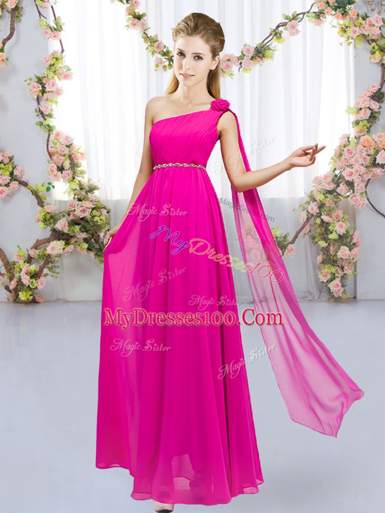 Extravagant Sleeveless Beading and Hand Made Flower Lace Up Wedding Party Dress