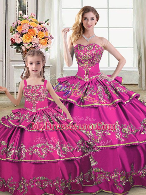 New Style Satin and Organza Sleeveless Floor Length Sweet 16 Dresses and Ruffled Layers