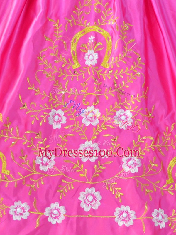 Smart Sweetheart Sleeveless Lace Up Quince Ball Gowns Rose Pink Satin
