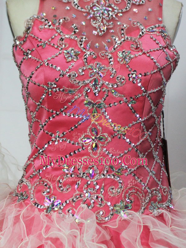 Enchanting Scoop Sleeveless Zipper Sweet 16 Dress Multi-color Tulle