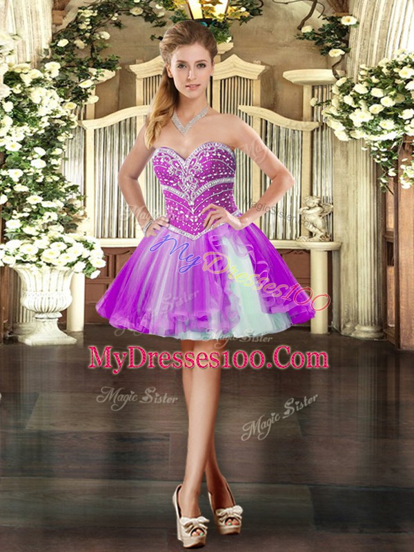 Latest Floor Length Ball Gowns Sleeveless Lilac Sweet 16 Dresses Lace Up