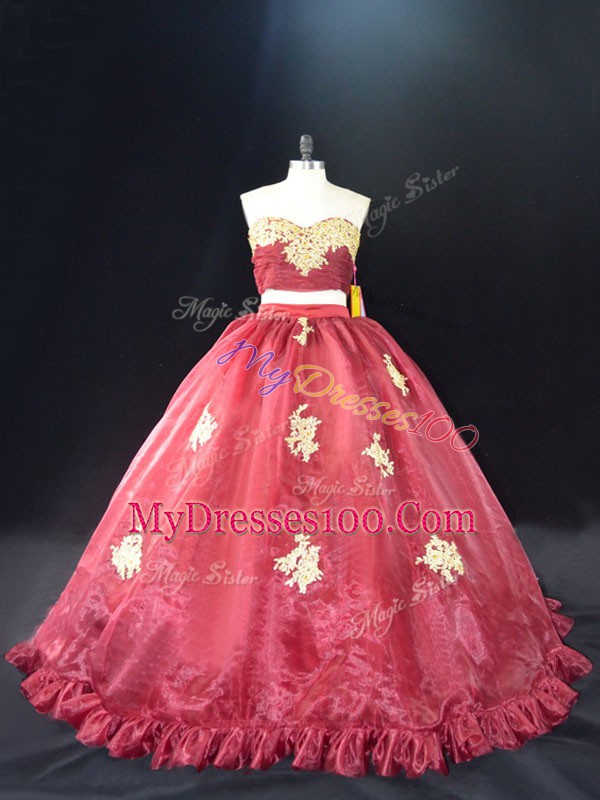 Fantastic Organza Sleeveless Vestidos de Quinceanera and Appliques