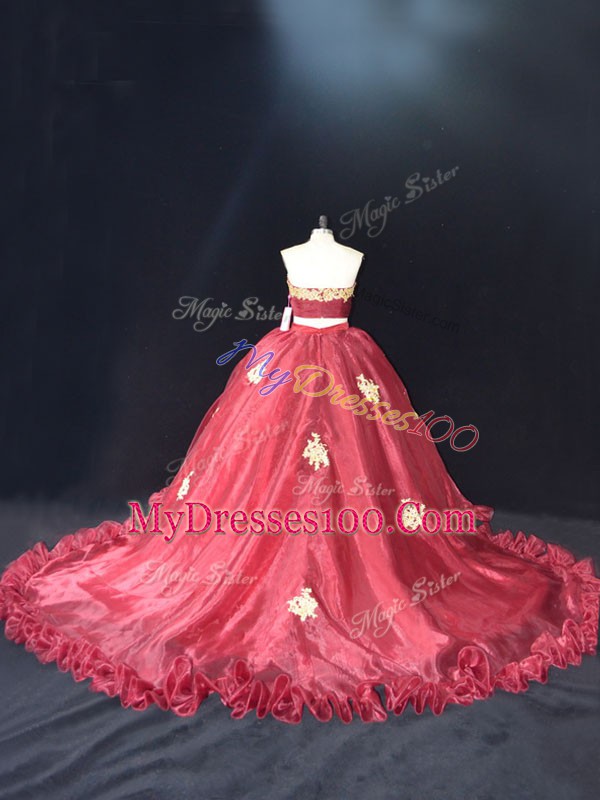 Fantastic Organza Sleeveless Vestidos de Quinceanera and Appliques