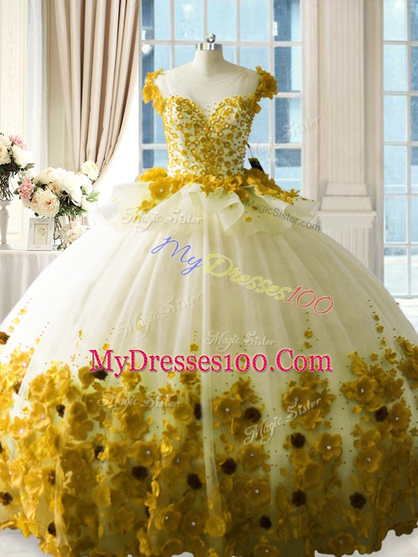 Olive Green Ball Gown Prom Dress Scoop Sleeveless Brush Train Zipper