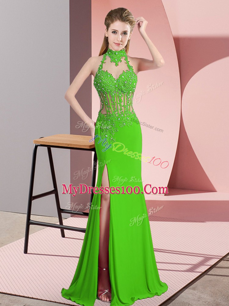 Flirting Halter Top Sleeveless Backless Prom Dresses Chiffon