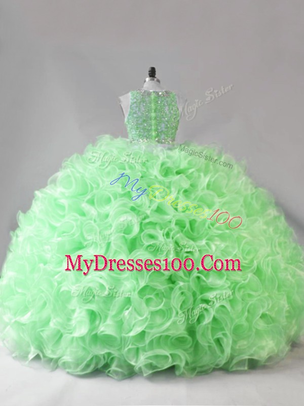 Floor Length Zipper Quinceanera Gowns for Sweet 16 and Quinceanera with Beading