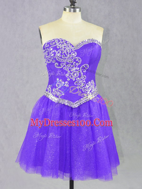 Sleeveless Lace Up Mini Length Beading