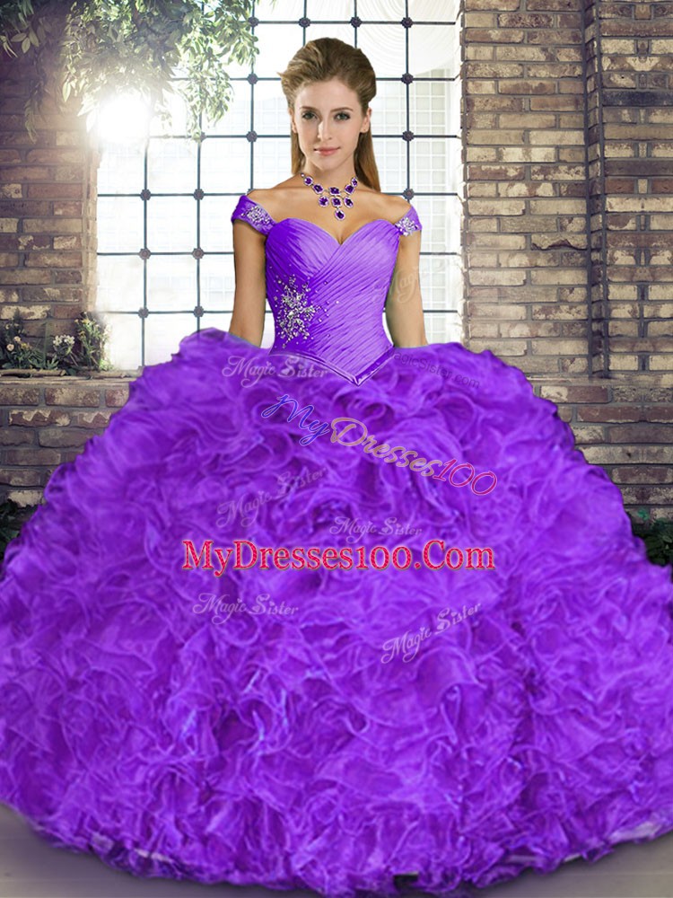 Fantastic Floor Length Lavender Quinceanera Dresses Off The Shoulder Sleeveless Lace Up