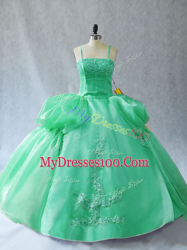Ideal Sleeveless Appliques Lace Up Sweet 16 Dresses