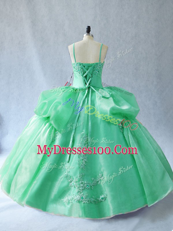 Ideal Sleeveless Appliques Lace Up Sweet 16 Dresses
