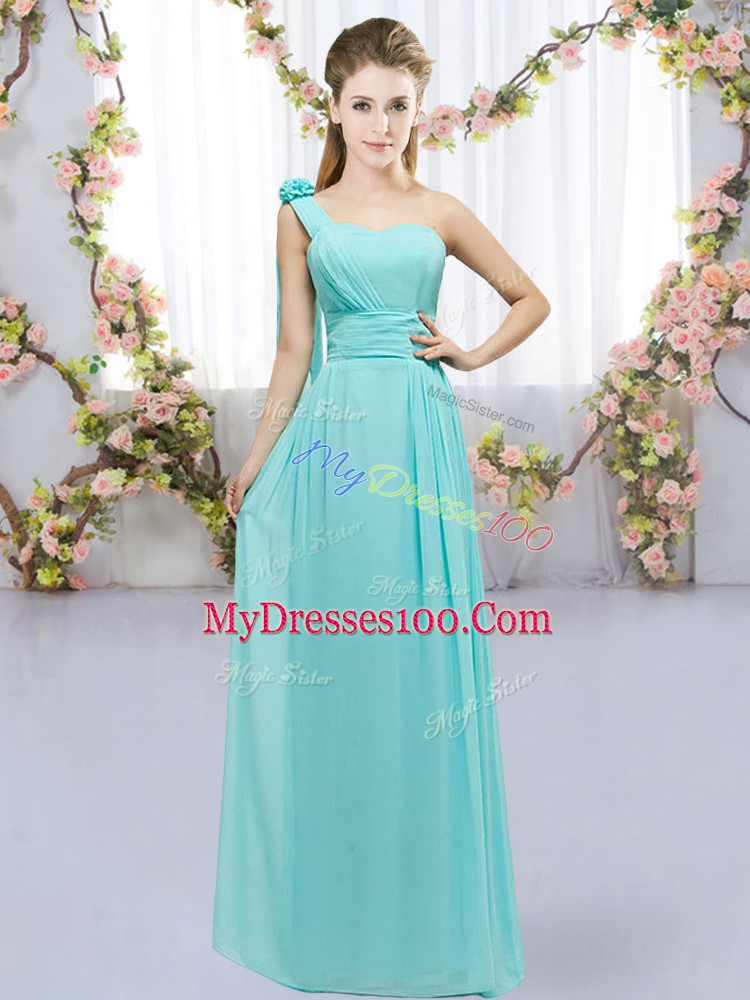 Chic Sleeveless Hand Made Flower Lace Up Bridesmaid Dress