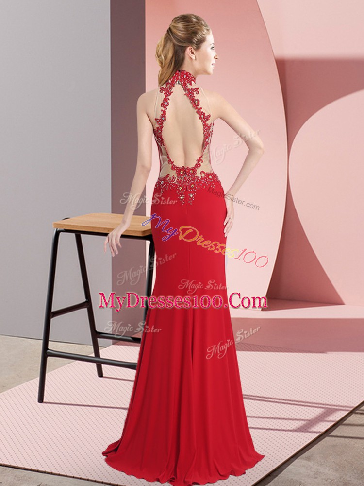 Adorable Green Sleeveless Floor Length Lace and Appliques Backless Homecoming Dresses