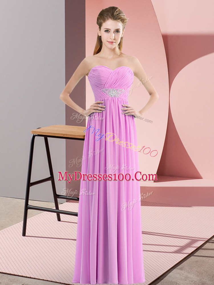 Hot Selling Sweetheart Sleeveless Chiffon Evening Dress Beading Zipper