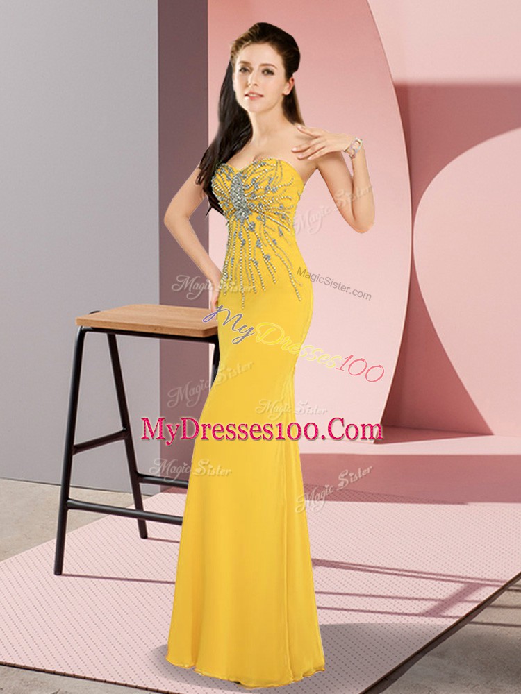 Sleeveless Beading Zipper Prom Party Dress
