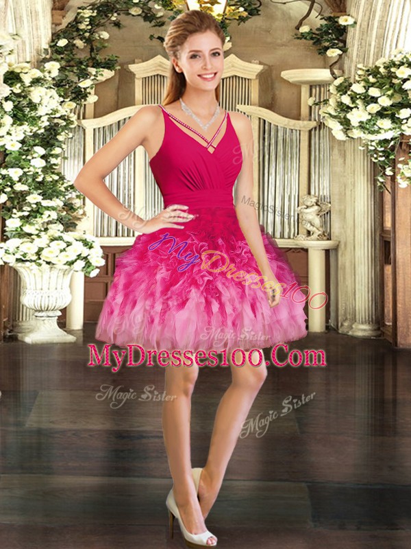 Floor Length Multi-color Quinceanera Gowns V-neck Sleeveless Backless