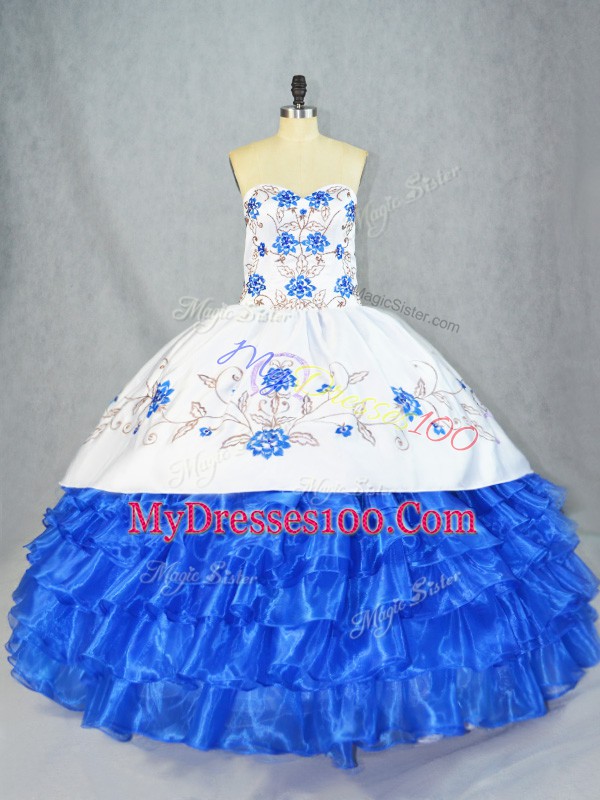Charming Sleeveless Lace Up Asymmetrical Embroidery and Ruffled Layers Sweet 16 Dress