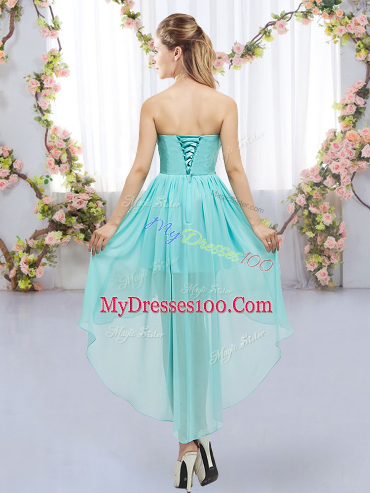 Lilac Sweetheart Neckline Beading Quinceanera Court Dresses Sleeveless Lace Up