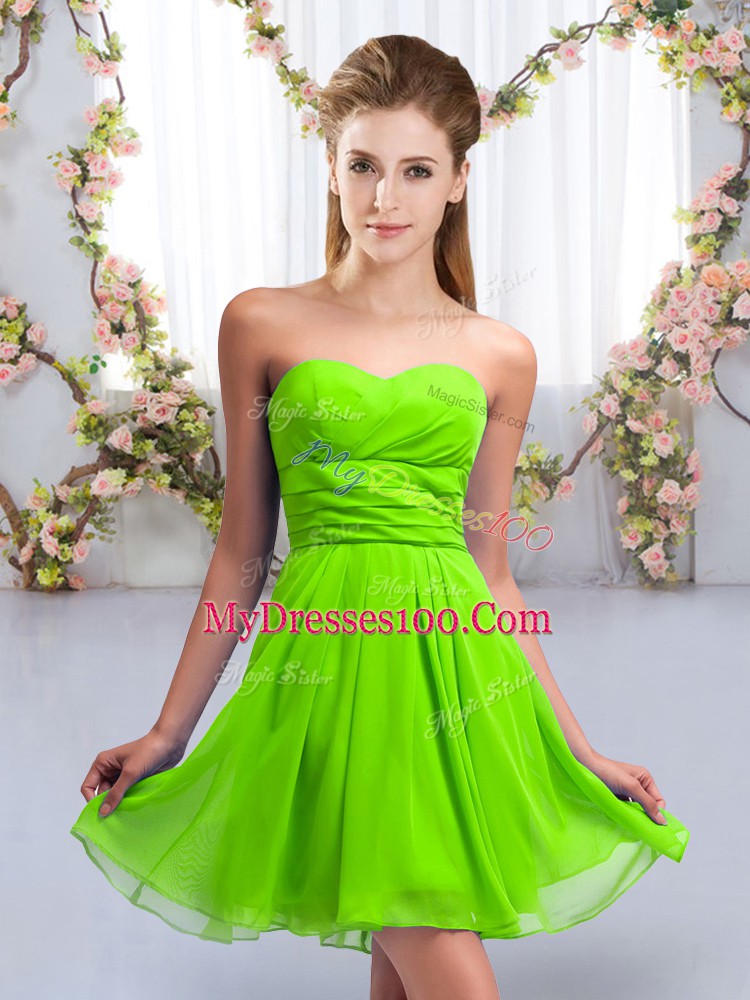 High End Sleeveless Ruching Lace Up Bridesmaids Dress