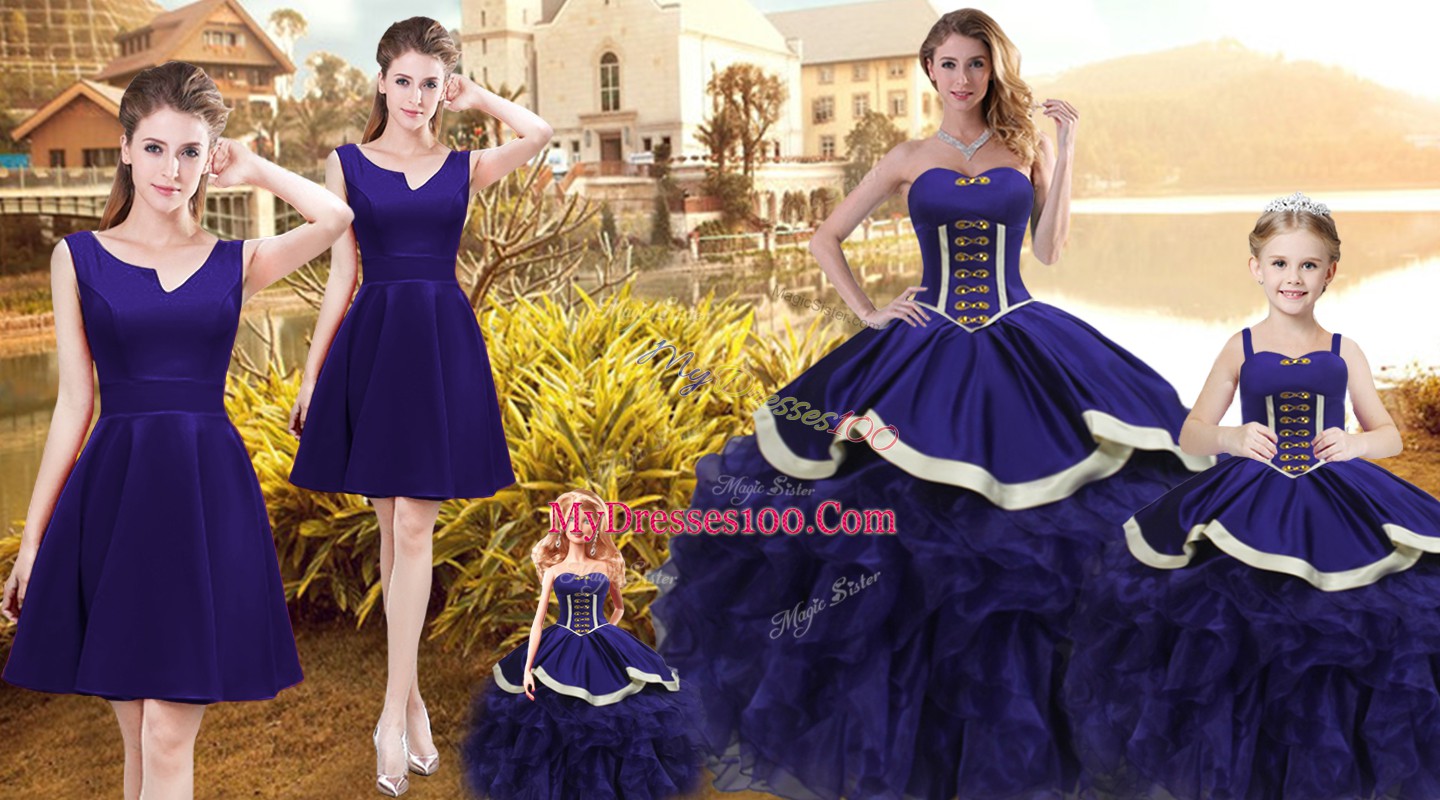 Inexpensive Purple Quince Ball Gowns Sweet 16 and Quinceanera with Ruffles Sweetheart Sleeveless Lace Up