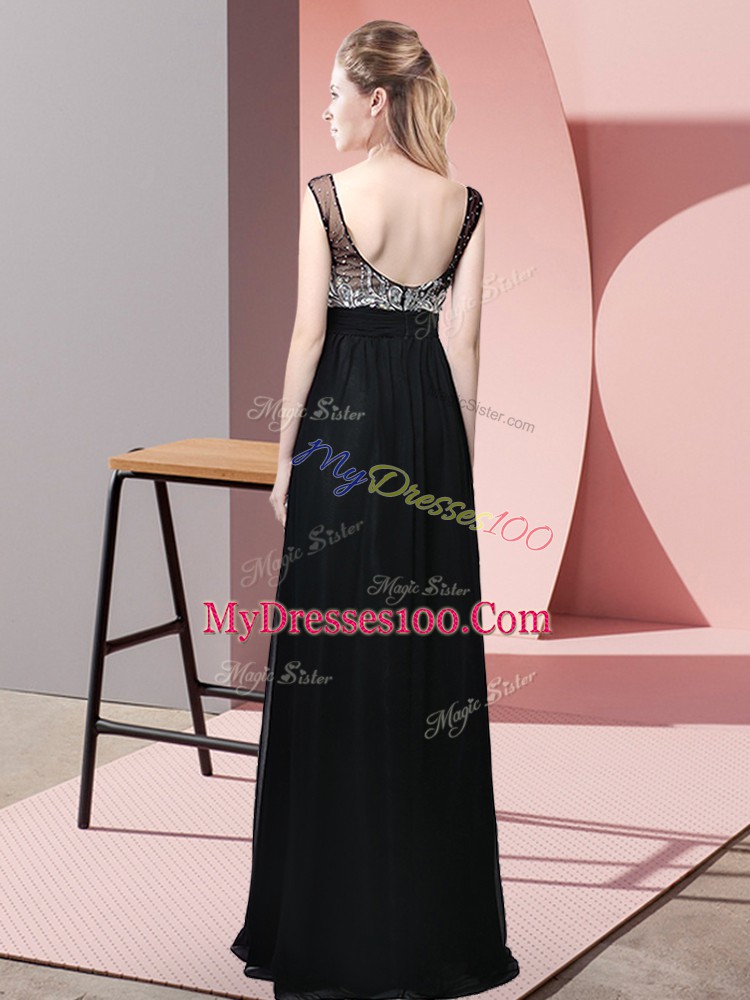 Beauteous Green Prom Evening Gown Prom and Party with Beading Scoop Sleeveless Backless