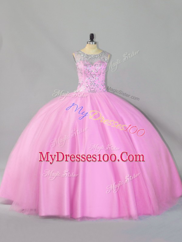 Glamorous Sleeveless Sequins Zipper Quinceanera Gowns