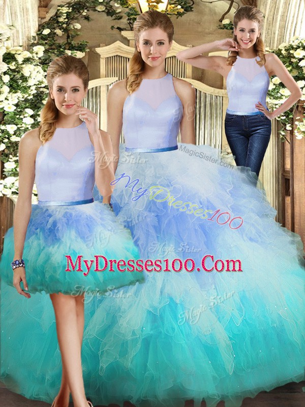 Sleeveless Ruffles Backless Quinceanera Dresses