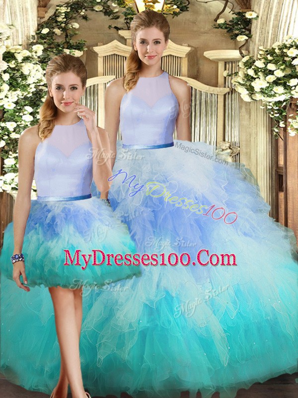 Sleeveless Ruffles Backless Quinceanera Dresses