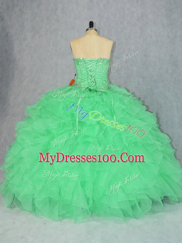 Beauteous Sweetheart Sleeveless Lace Up Quinceanera Gowns Organza