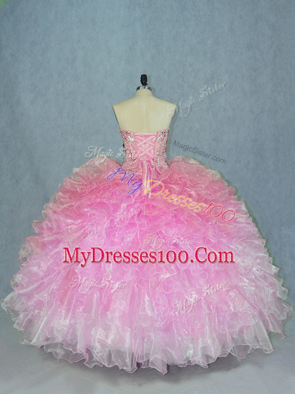 Ball Gowns Quinceanera Dress Multi-color Sweetheart Organza Sleeveless Floor Length Lace Up