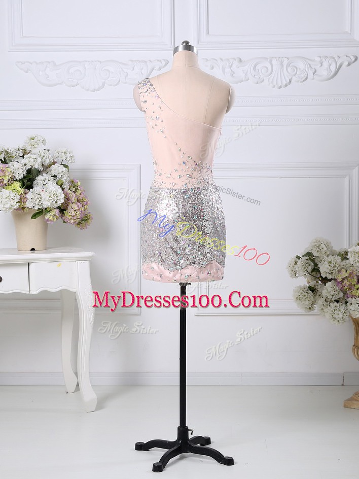 Column/Sheath Sleeveless Pink Cocktail Dress Side Zipper