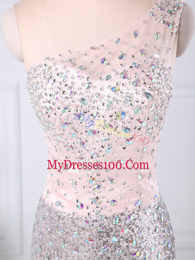 Column/Sheath Sleeveless Pink Cocktail Dress Side Zipper