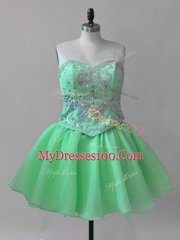 Sweetheart Neckline Beading Prom Dress Sleeveless Lace Up